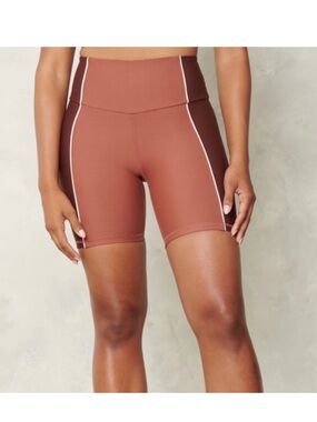 Abercrombie & Fitch YPB Your Personal Best High-Waist Bike Shorts Rust &Brown XL